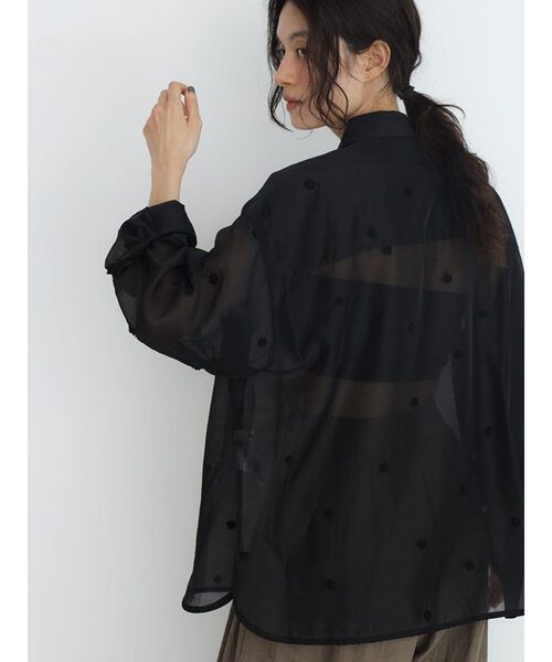 FIKA.(フィーカ)の「Sheer dot shirt(シャツ/ブラウス・レディース・ブラウン/ブラック・MEDIUM)」の18枚目の写真