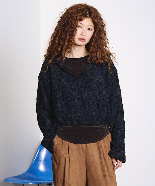ROSE BUD（ローズバッド）の「MOLE LACE HOODIE（Tシャツ/カットソー・レディース・ブラック/ホワイト・ONE SIZE）」の16枚目の写真