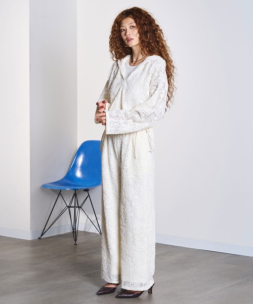 ROSE BUD（ローズバッド）の「MOLE LACE HOODIE（Tシャツ/カットソー・レディース・ブラック/ホワイト・ONE SIZE）」の7枚目の写真