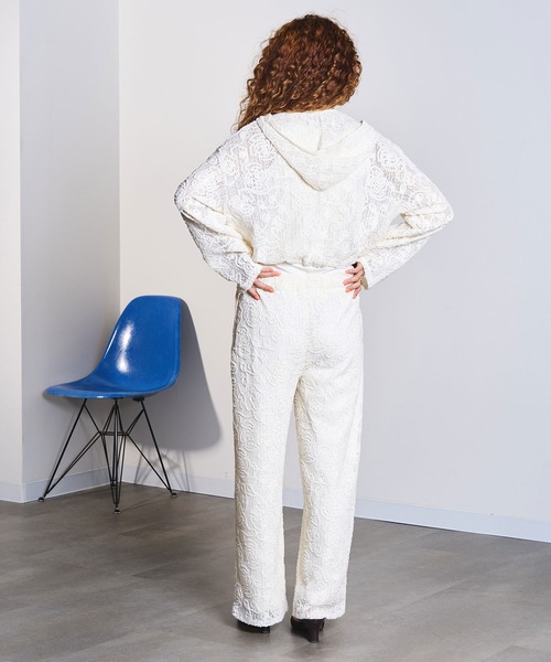 ROSE BUD（ローズバッド）の「MOLE LACE HOODIE（Tシャツ/カットソー・レディース・ブラック/ホワイト・ONE SIZE）」の9枚目の写真