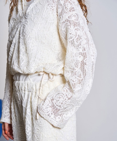ROSE BUD（ローズバッド）の「MOLE LACE HOODIE（Tシャツ/カットソー・レディース・ブラック/ホワイト・ONE SIZE）」の12枚目の写真
