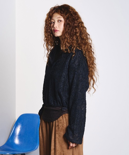 ROSE BUD（ローズバッド）の「MOLE LACE HOODIE（Tシャツ/カットソー・レディース・ブラック/ホワイト・ONE SIZE）」の17枚目の写真