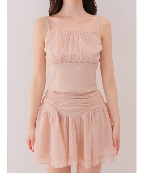 M me eme(エムミーエメ)の「Veil tulle ensemble onepiece(eme11100)(セットアップ・レディース・アイボリー/ピンク・FREE)」の16枚目の写真