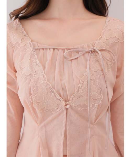 M me eme(エムミーエメ)の「Veil tulle ensemble onepiece(eme11100)(セットアップ・レディース・アイボリー/ピンク・FREE)」の18枚目の写真