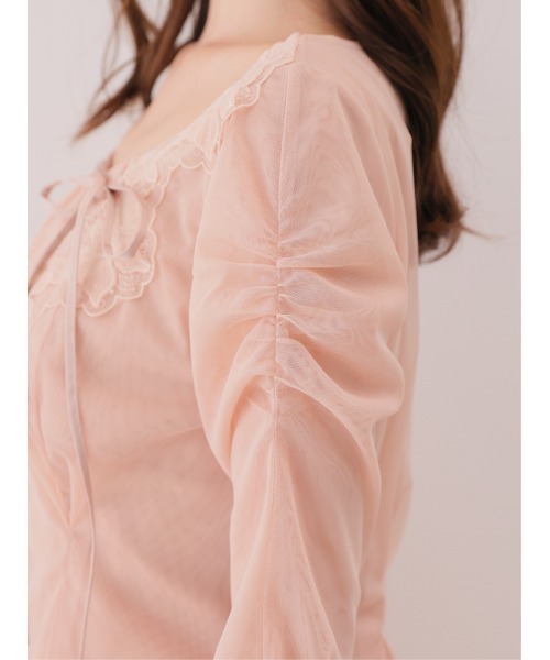 M me eme(エムミーエメ)の「Veil tulle ensemble onepiece(eme11100)(セットアップ・レディース・アイボリー/ピンク・FREE)」の21枚目の写真