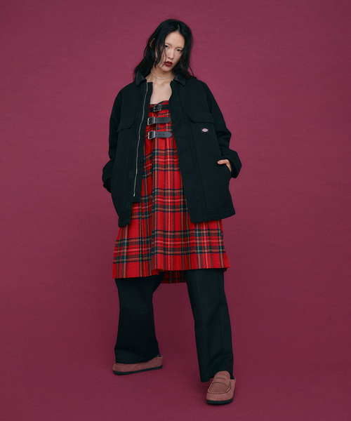 O'NEIL of DUBLIN（オニールオブダブリン）の「O'NEIL OF DUBRIN 別注 FrontPleated FashionLong[SIZE8]：スカート（スカート・レディース・チャコールグレー/レッド/グリーン・8）」の17枚目の写真