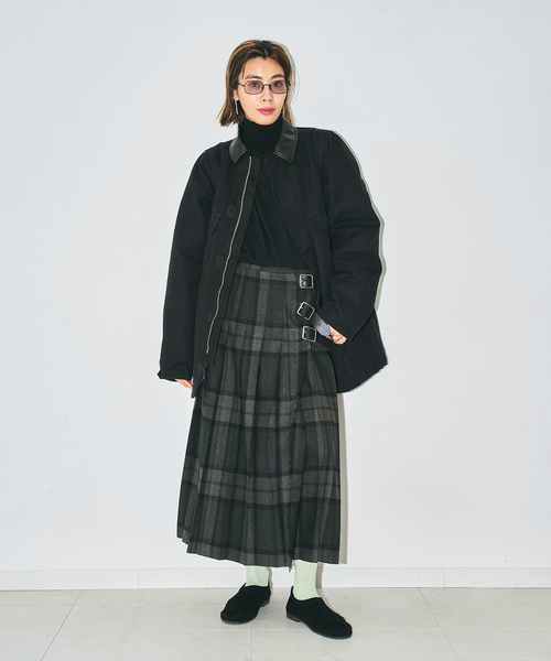 O'NEIL of DUBLIN（オニールオブダブリン）の「O'NEIL OF DUBRIN 別注 FrontPleated FashionLong[SIZE8]：スカート（スカート・レディース・チャコールグレー/レッド/グリーン・8）」の22枚目の写真