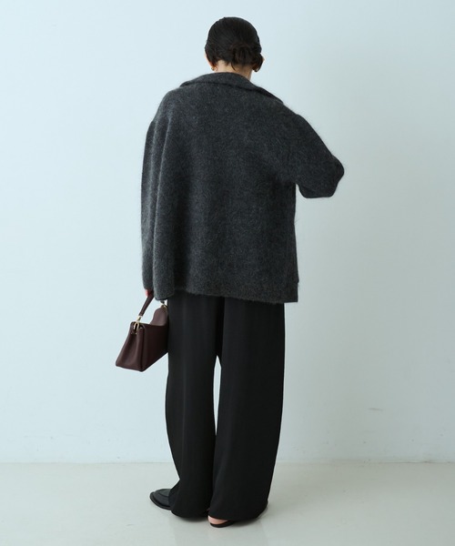 qualite（カリテ）の「モヘアニットコート（ピーコート・レディース・チャコールグレー/ブラウン系その他・フリー）」の9枚目の写真