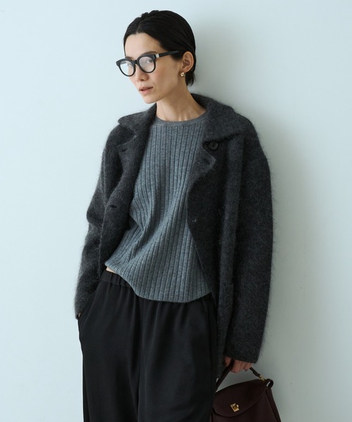 qualite（カリテ）の「モヘアニットコート（ピーコート・レディース・チャコールグレー/ブラウン系その他・フリー）」の10枚目の写真