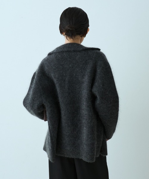 qualite（カリテ）の「モヘアニットコート（ピーコート・レディース・チャコールグレー/ブラウン系その他・フリー）」の21枚目の写真