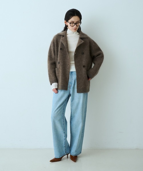 qualite（カリテ）の「モヘアニットコート（ピーコート・レディース・チャコールグレー/ブラウン系その他・フリー）」の12枚目の写真