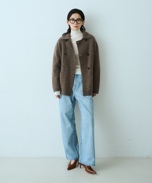 qualite（カリテ）の「モヘアニットコート（ピーコート・レディース・チャコールグレー/ブラウン系その他・フリー）」の13枚目の写真
