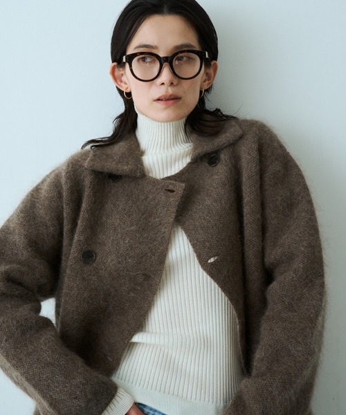 qualite（カリテ）の「モヘアニットコート（ピーコート・レディース・チャコールグレー/ブラウン系その他・フリー）」の19枚目の写真
