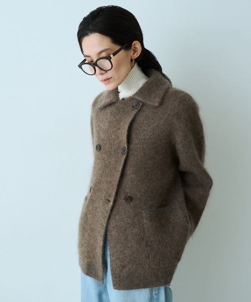 qualite（カリテ）の「モヘアニットコート（ピーコート・レディース・チャコールグレー/ブラウン系その他・フリー）」の20枚目の写真
