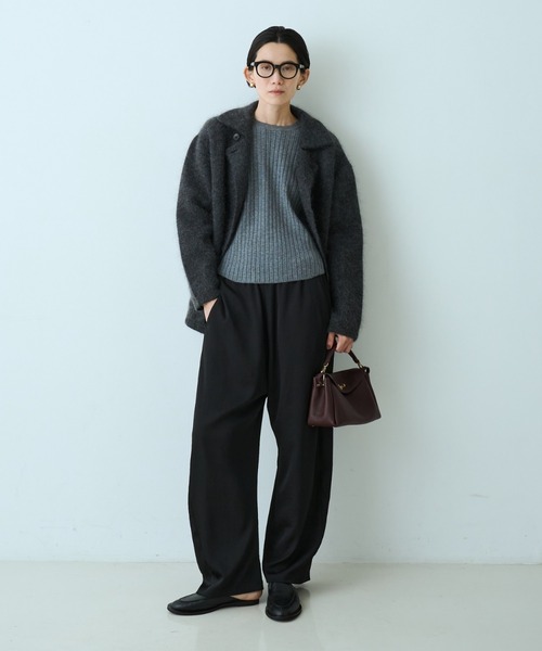 qualite（カリテ）の「モヘアニットコート（ピーコート・レディース・チャコールグレー/ブラウン系その他・フリー）」の6枚目の写真