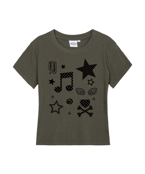 PRIMATE(プライメイト)の「SONG レディース スリムフィット 半袖Tシャツ 7 COLORS(Tシャツ/カットソー・レディース・ホワイト/カーキ/クリーム/ラベンダー/チャコール/ブラック/スカイブルー・SMALL/MEDIUM/LARGE)」の5枚目の写真