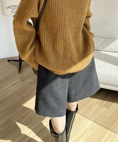 Ritzy(リッツィー)の「エストゴム ウール調ハーフショーツ(その他パンツ・レディース・ブラック/ベージュ・M/L)」の6枚目の写真