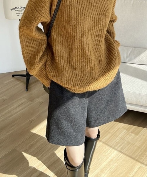 Ritzy(リッツィー)の「エストゴム ウール調ハーフショーツ(その他パンツ・レディース・ブラック/ベージュ・M/L)」の14枚目の写真