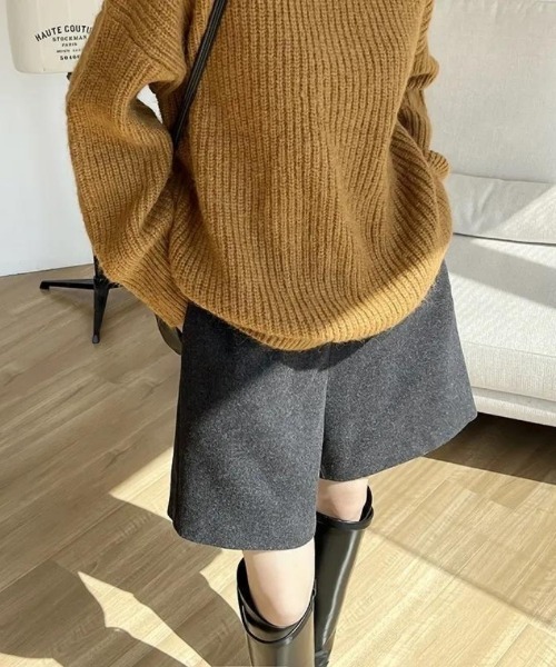 Ritzy(リッツィー)の「エストゴム ウール調ハーフショーツ(その他パンツ・レディース・ブラック/ベージュ・M/L)」の12枚目の写真