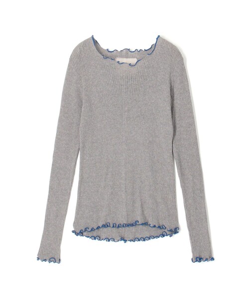 v::room(ヴィルーム)の「V::room コットンリブ ラウンドネックプルオーバー(Tシャツ/カットソー・レディース・ライトグレー/ブラック/ライトベージュ・FREE)」の3枚目の写真