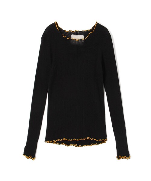v::room(ヴィルーム)の「V::room コットンリブ ラウンドネックプルオーバー(Tシャツ/カットソー・レディース・ライトグレー/ブラック/ライトベージュ・FREE)」の2枚目の写真