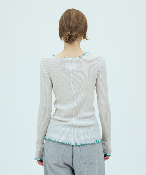 v::room(ヴィルーム)の「V::room コットンリブ ラウンドネックプルオーバー(Tシャツ/カットソー・レディース・ライトグレー/ブラック/ライトベージュ・FREE)」の11枚目の写真