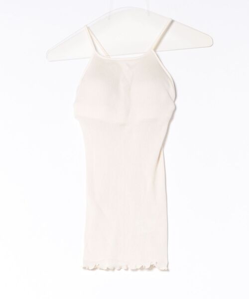 HAKUJI(ハクジ)の「HAKUJI WOOL RIB BRA CAMISOLE(キャミソール・レディース・ブラック/オフホワイト・FREE)」の1枚目の写真