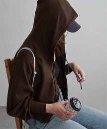 ボリュームスリーブフードカーデ
