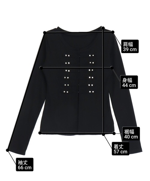 ANAP(アナップ)の「ナポレオンディテールトップス(Tシャツ/カットソー・レディース・グレー/ブラック・F)」の22枚目の写真