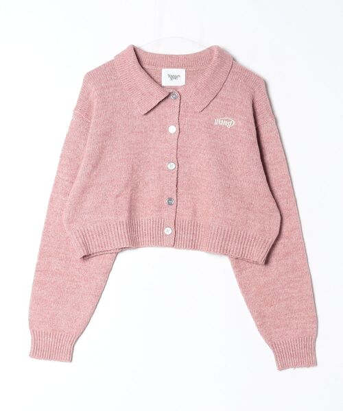 younger song（ヤンガーソング）の「yung logo knit cardigan（カーディガン/ボレロ・メンズ・クリーム/ピンク/ブラウン・FREE）」の3枚目の写真