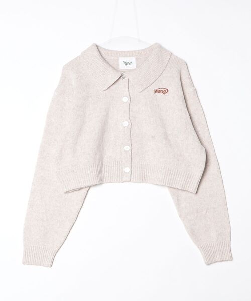 younger song（ヤンガーソング）の「yung logo knit cardigan（カーディガン/ボレロ・メンズ・クリーム/ピンク/ブラウン・FREE）」の2枚目の写真