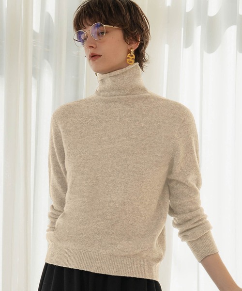 ELFRANK(エルフランク)の「【2026AW】【上質ウール100%】タートルネックニットプルオーバー(ニット/セーター・レディース・チャコールグレー/グリーン/グレー/ボルドー/オフホワイト/ベージュ/ピンク・FREE)」の5枚目の写真