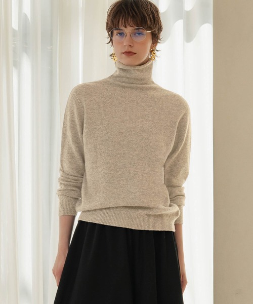ELFRANK(エルフランク)の「【2026AW】【上質ウール100%】タートルネックニットプルオーバー(ニット/セーター・レディース・チャコールグレー/グリーン/グレー/ボルドー/オフホワイト/ベージュ/ピンク・FREE)」の12枚目の写真