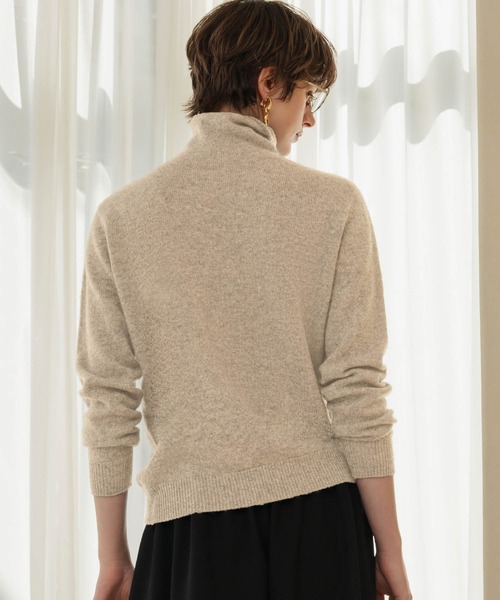 ELFRANK(エルフランク)の「【2026AW】【上質ウール100%】タートルネックニットプルオーバー(ニット/セーター・レディース・チャコールグレー/グリーン/グレー/ボルドー/オフホワイト/ベージュ/ピンク・FREE)」の13枚目の写真