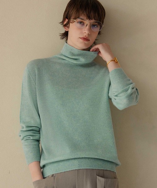 ELFRANK(エルフランク)の「【2026AW】【上質ウール100%】タートルネックニットプルオーバー(ニット/セーター・レディース・チャコールグレー/グリーン/グレー/ボルドー/オフホワイト/ベージュ/ピンク・FREE)」の15枚目の写真
