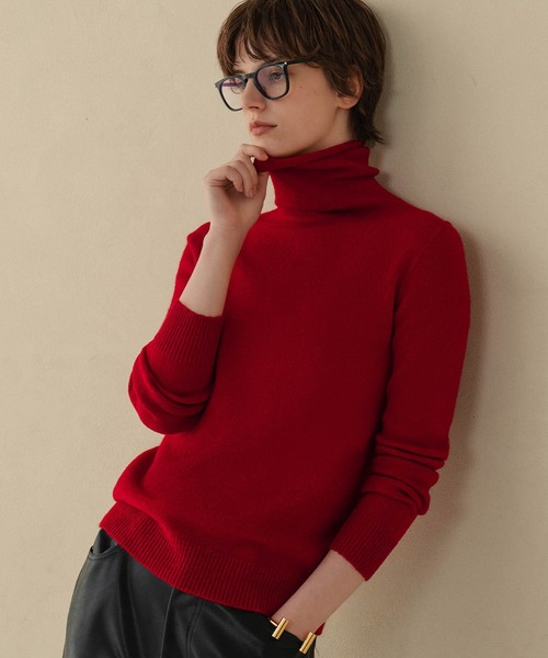 ELFRANK(エルフランク)の「【2026AW】【上質ウール100%】タートルネックニットプルオーバー(ニット/セーター・レディース・チャコールグレー/グリーン/グレー/ボルドー/オフホワイト/ベージュ/ピンク・FREE)」の18枚目の写真
