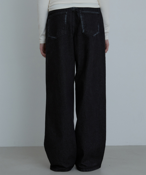 CCOMA(コンマ)の「CMJ50 ペイントウォッシュ ブラック ワイドパンツ(デニムパンツ・レディース・その他・SMALL/MEDIUM/LARGE)」の4枚目の写真