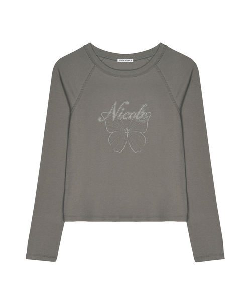 NICK&NICOLE(ニックアンドニコール)の「NICOLE バタフライラグラントップ_ブラウン(Tシャツ/カットソー・レディース・ブラウン・FREE)」の1枚目の写真