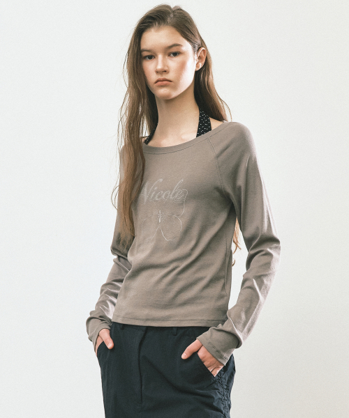 NICK&NICOLE(ニックアンドニコール)の「NICOLE バタフライラグラントップ_ブラウン(Tシャツ/カットソー・レディース・ブラウン・FREE)」の3枚目の写真