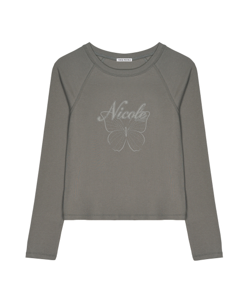 NICK&NICOLE(ニックアンドニコール)の「NICOLE バタフライラグラントップ_ブラウン(Tシャツ/カットソー・レディース・ブラウン・FREE)」の4枚目の写真