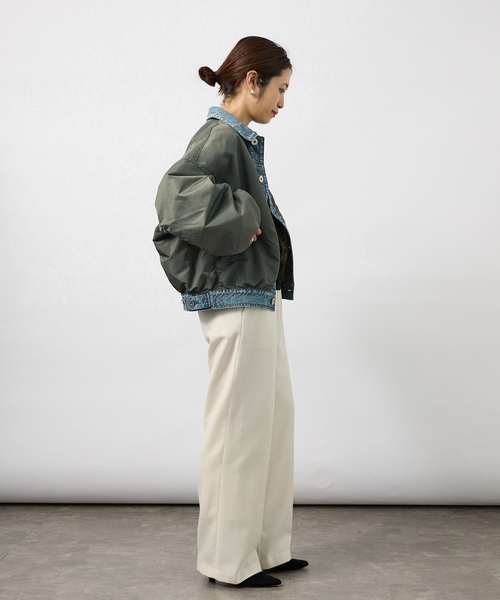 VERMEIL par iena(ヴェルメイユパーイエナ)の「upper hights アッパーハイツ The Surplus Mix ジャケット(MA-1・レディース・オリーブ・X-SMALL/SMALL)」の3枚目の写真