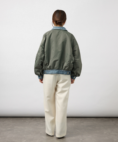VERMEIL par iena(ヴェルメイユパーイエナ)の「upper hights アッパーハイツ The Surplus Mix ジャケット(MA-1・レディース・オリーブ・X-SMALL/SMALL)」の4枚目の写真