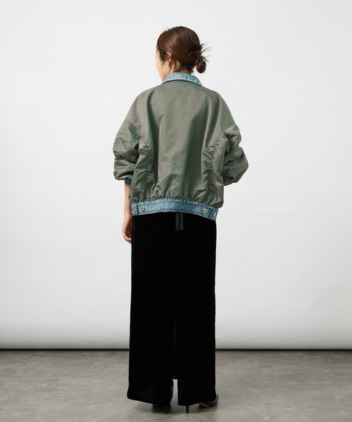 VERMEIL par iena(ヴェルメイユパーイエナ)の「upper hights アッパーハイツ The Surplus Mix ジャケット(MA-1・レディース・オリーブ・X-SMALL/SMALL)」の17枚目の写真