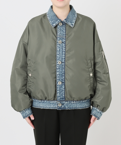 VERMEIL par iena(ヴェルメイユパーイエナ)の「upper hights アッパーハイツ The Surplus Mix ジャケット(MA-1・レディース・オリーブ・X-SMALL/SMALL)」の18枚目の写真
