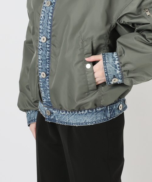 VERMEIL par iena(ヴェルメイユパーイエナ)の「upper hights アッパーハイツ The Surplus Mix ジャケット(MA-1・レディース・オリーブ・X-SMALL/SMALL)」の11枚目の写真