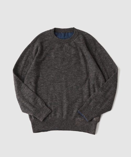 417 EDIFICE(フォーワンセブンエディフィス)の「crepuscule / クレプスキュール W/G Mohair Reversible P/O(ニット/セーター・メンズ・ブラウン/ブラック/チャコールグレー/ブラック系その他・1/2)」の4枚目の写真