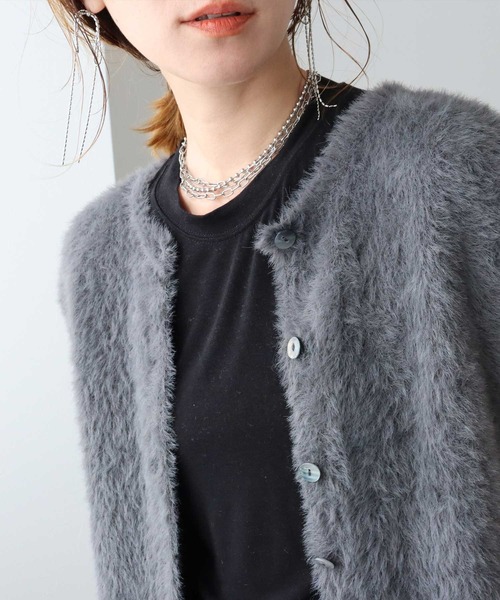 zena（ジェナ）の「シャギーカーディガンベスト（ベスト・レディース・モカ/チャコールグレー・M）」の12枚目の写真