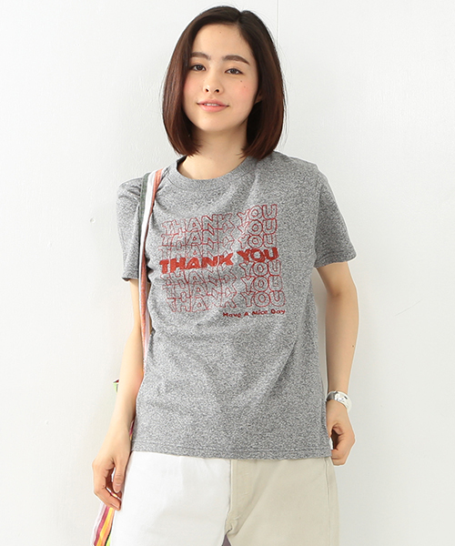 BEAMS BOY（ビームスボーイ）の「SCREEN STARS / THANK YOU 刺繍Tシャツ（Tシャツ/カットソー・レディース・ホワイト/グレー/ブルー・ONE SIZE）」の2枚目の写真