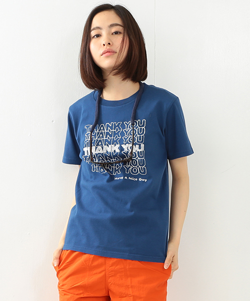 BEAMS BOY（ビームスボーイ）の「SCREEN STARS / THANK YOU 刺繍Tシャツ（Tシャツ/カットソー・レディース・ホワイト/グレー/ブルー・ONE SIZE）」の3枚目の写真