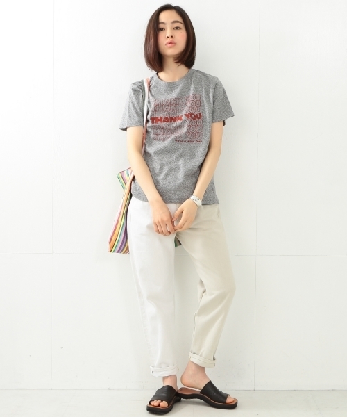 BEAMS BOY（ビームスボーイ）の「SCREEN STARS / THANK YOU 刺繍Tシャツ（Tシャツ/カットソー・レディース・ホワイト/グレー/ブルー・ONE SIZE）」の7枚目の写真